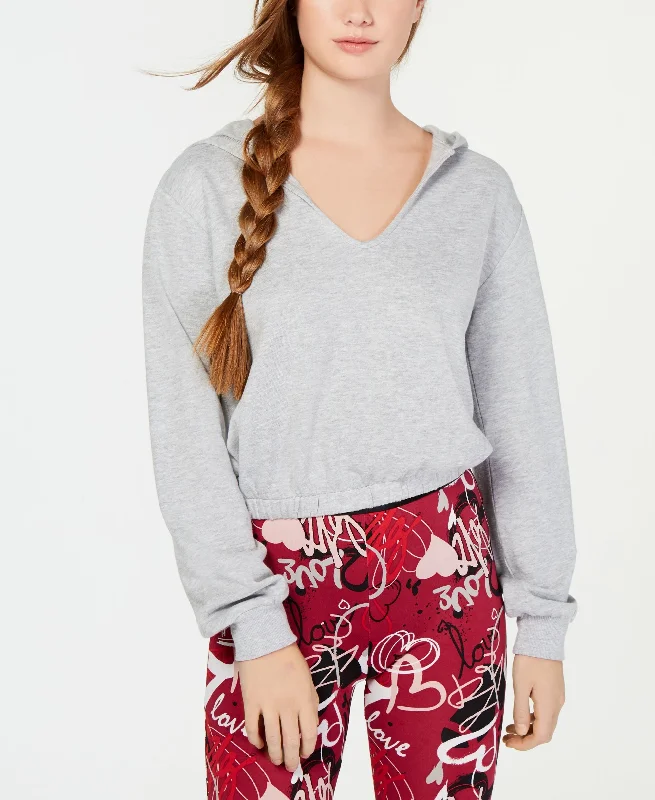 Year-End Sale classic pullover hoodieminimalistic workout hoodieJuniors' V-Neck Balloon-Sleeve Hoodie