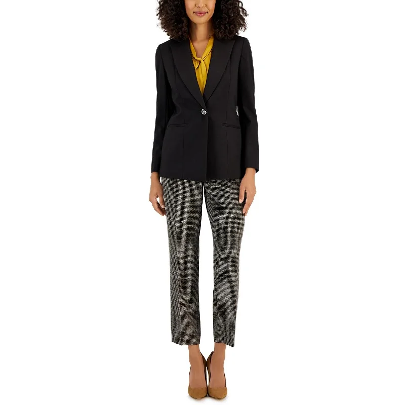 Weekend Deal oversized trench coatWomens Shoulder Pads Long Sleeve One-Button Blazer