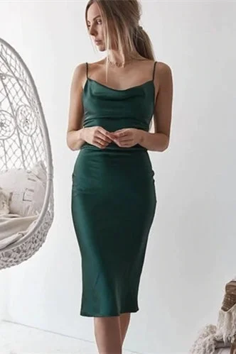 Crazy Deals long sleeve dressSexy Dark Green Slip Dress