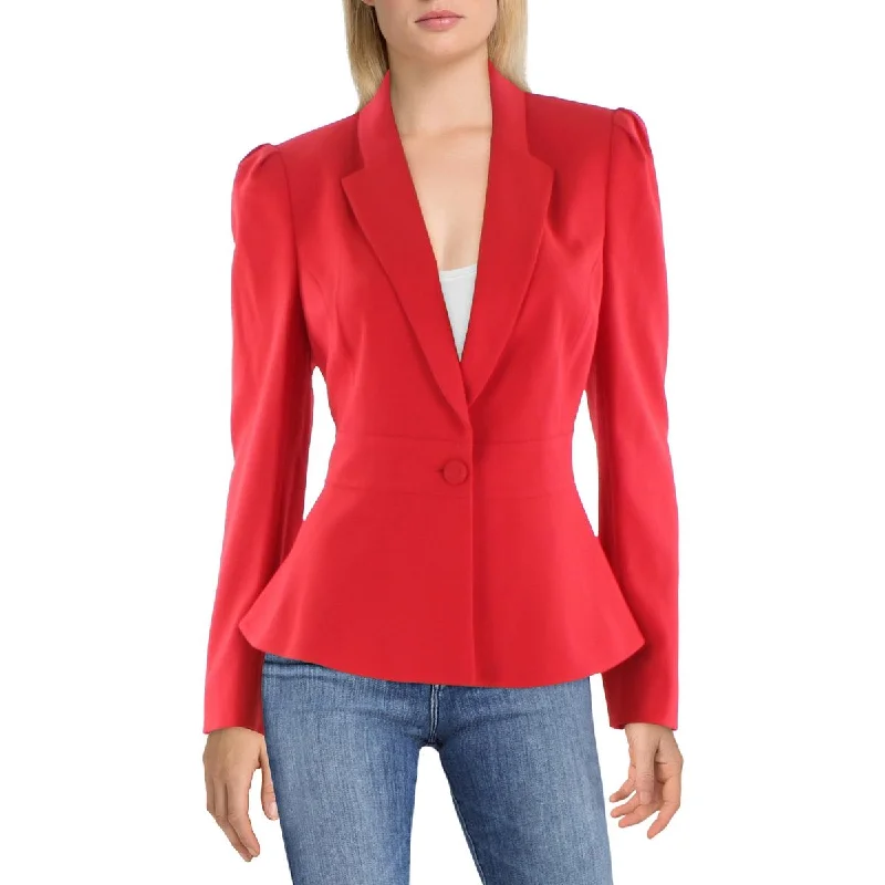 Warehouse Sale chic outerwearWomens Crepe Seamed One-Button Blazer