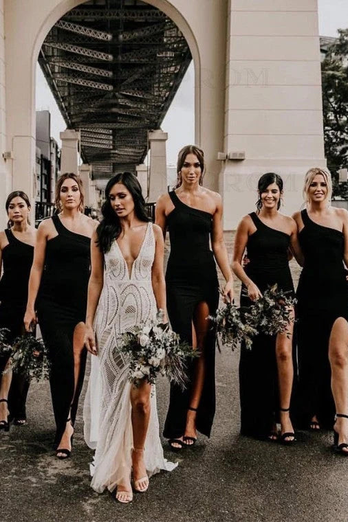 New Deals pleated maxi dressSexy Satin Fitted One Shoulder With Side Slit Bridesmaid Dress New Deals pleated maxi dressSexy Satin Fitted One Shoulder With Side Slit Bridesmaid Dress