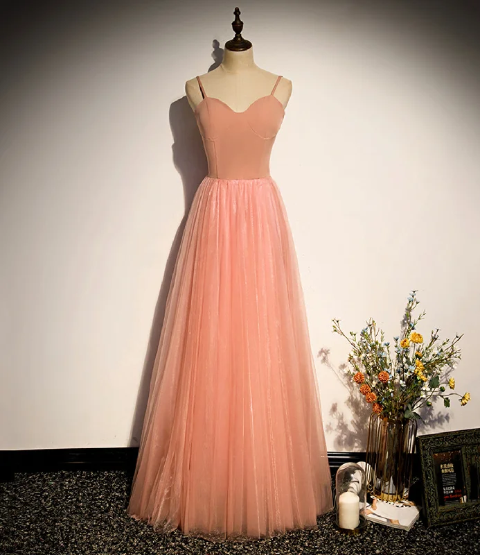 The Best Prices long-sleeve floral dressPink tulle long prom dress A line evening dress s92
