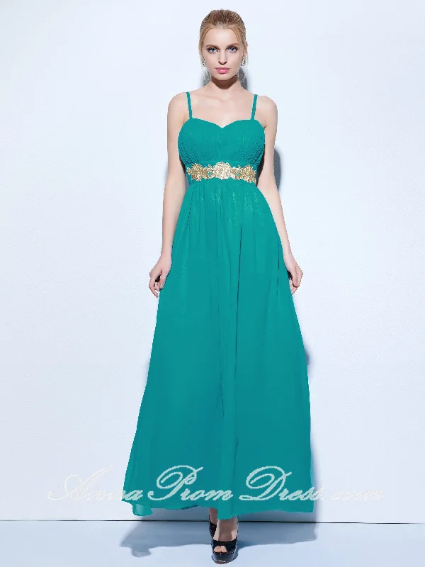 Huge Savings Cheap Prom Dresses A-line Spaghetti Straps Appliques Long Sexy Simple Prom Dress 270467