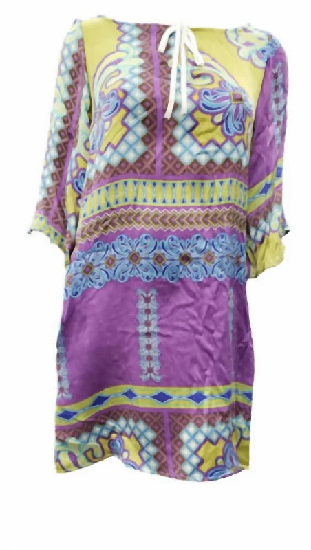 Savings Spectacular minimalistic dressWomen'S Printed Silk Dress in Multi