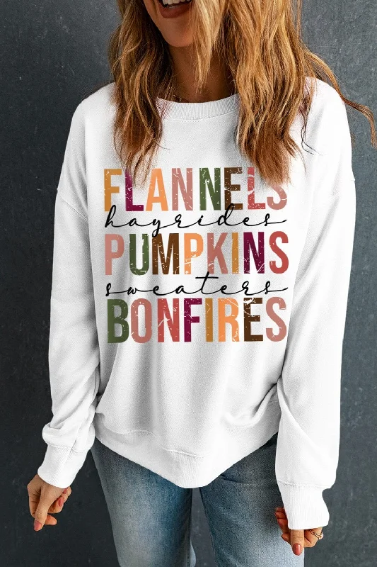 Daily Deals oversized pullover hoodieworkout-ready hoodieFlannels Pumpkins Bonfires Women's Fall Graphic Sweatshirt