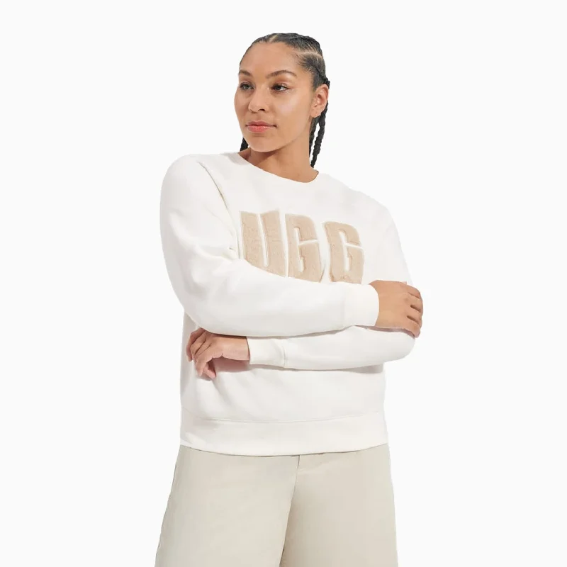 Price Slash performance hoodie for gymstylish athletic hoodieWomen's Madeline Fuzzy Logo Crew Neck  Sweatshirt