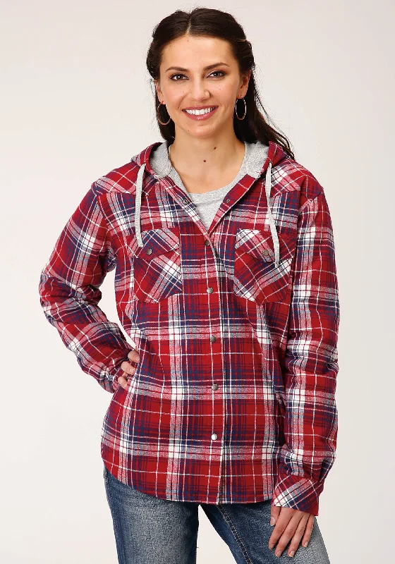 While Supplies Last warm outerwearWOMENS LONG SLEEVE SNAP THERMAL LINED FLANNEL SHIRT JACKET