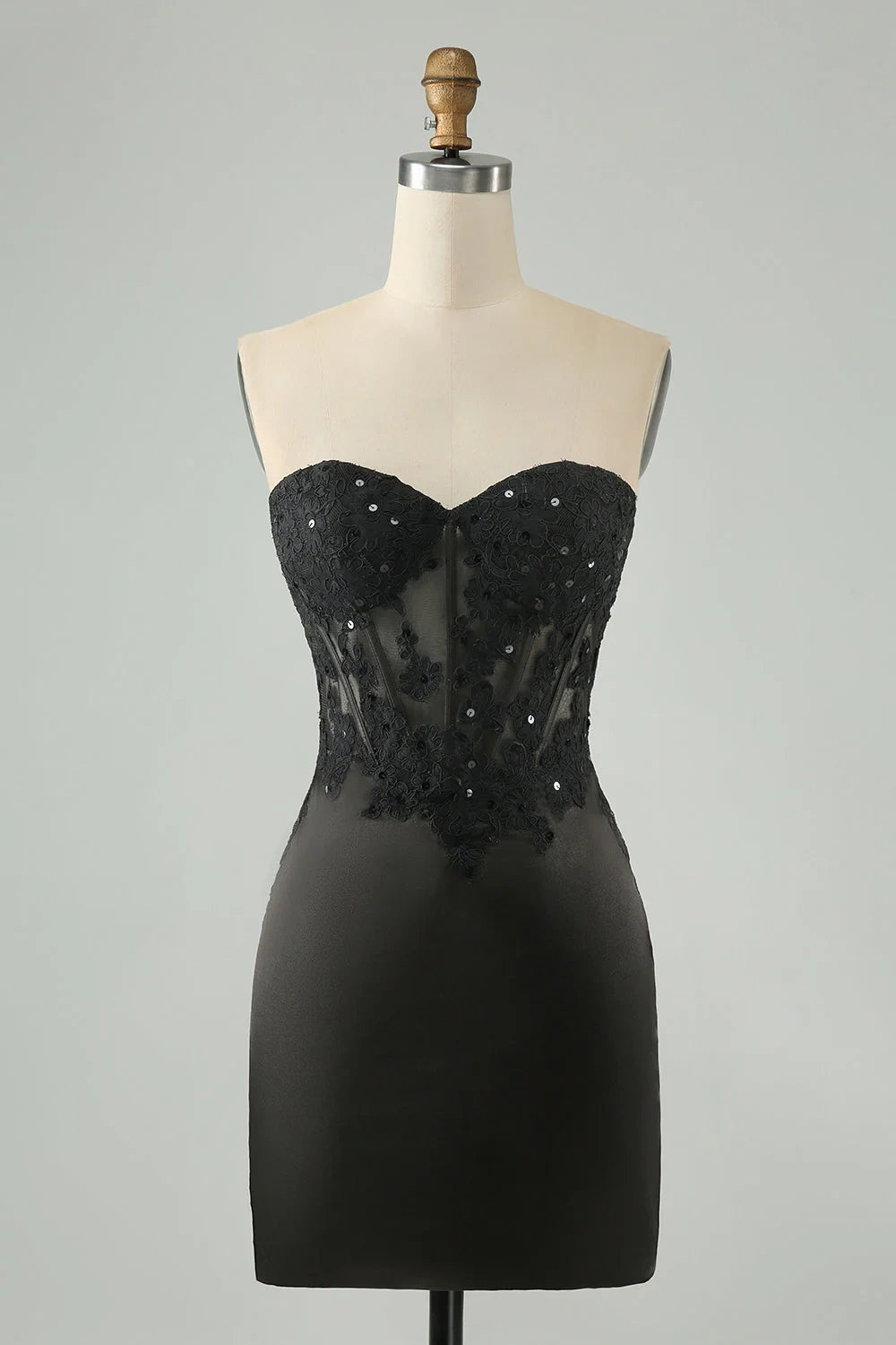 Fantastic Offers flowy dressSweetheart Strapless Lace Appliques Satin Fitted Homecoming Dress