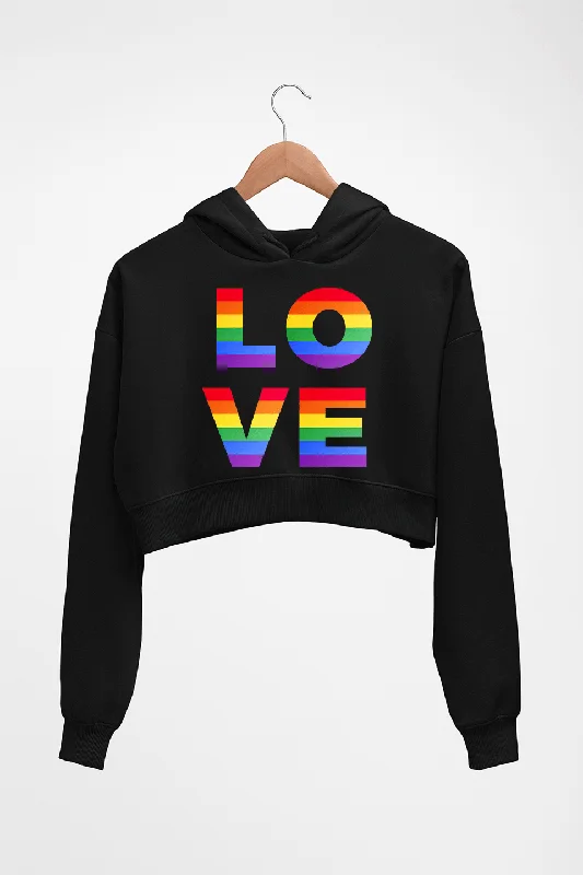 Mega Sale minimalist hooded sweatshirtLove Pride Crop HOODIE FOR WOMEN