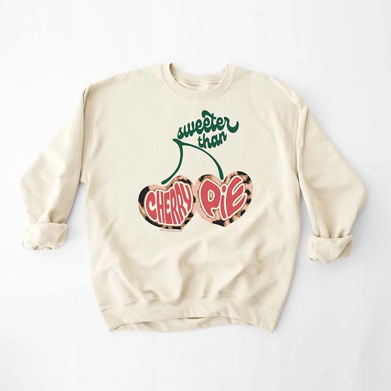 Final Clearance luxe hoodieworkout style hoodieCherry Pie Crewneck Sweatshirt