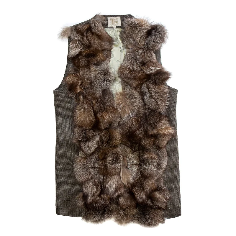 Don't Wait oversized puffer coatT.ba Chaleco St. Petersburg Knit Tweed Vest