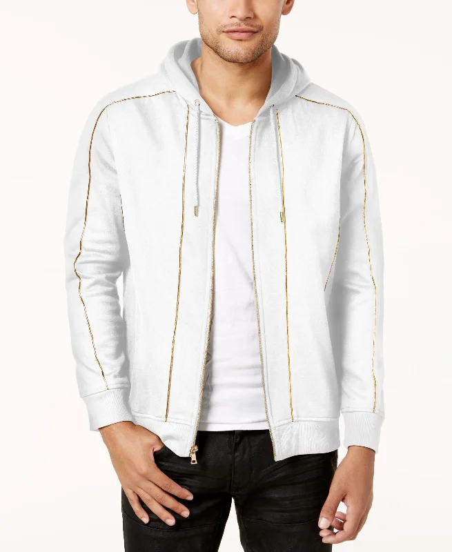 Price Rollback cozy hooded sweatshirtsleek workout sweatshirtINC International Concepts Mens Gold Piping Hoodie