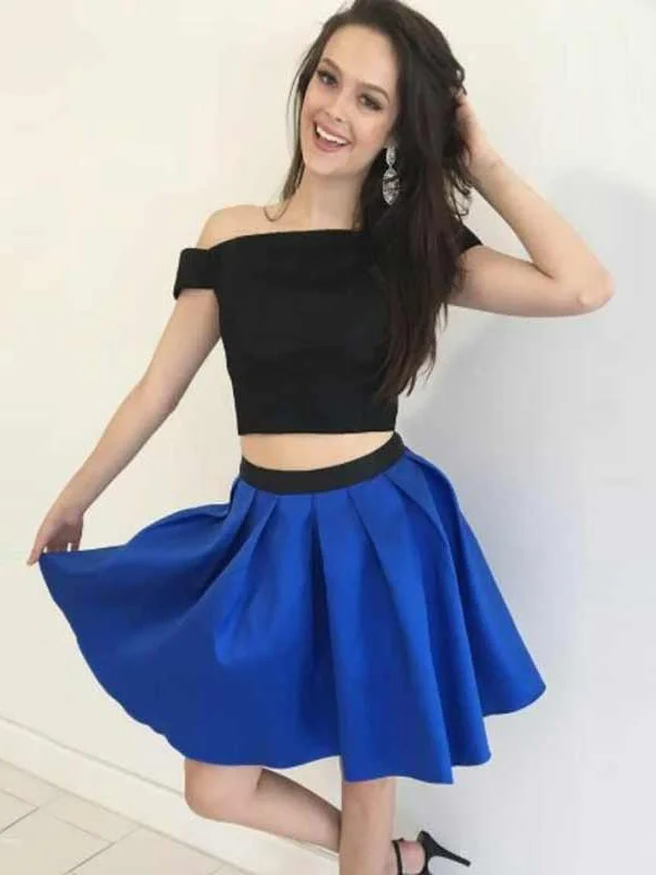 Great Bargains Two Piece Homecoming Dresses A line Simple Cheap Short Prom Dress Party Dress JK755