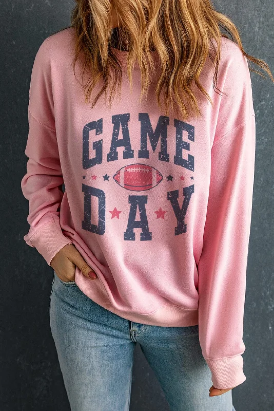 Midnight Madness soft pullover hoodiecasual workout hoodieGAME DAY Round Neck Long Sleeve Sweatshirt