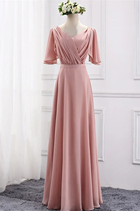 Big Discounts statement dressBlush Pink Chiffon Long Mismatch Bridesmaid Dresses