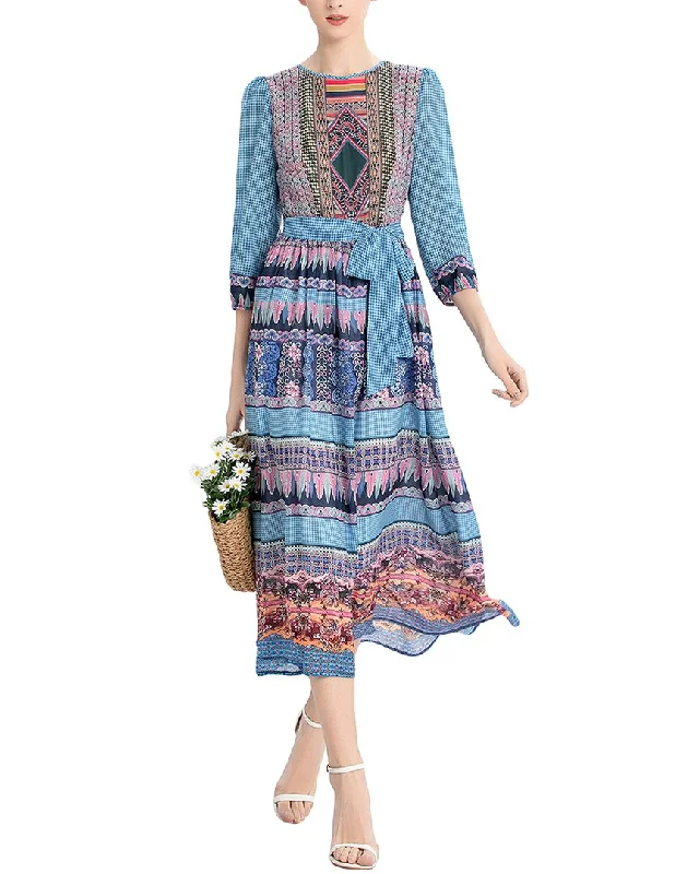 Weekend Special backless dressBURRYCO Elbow-Sleeve Midi Dress