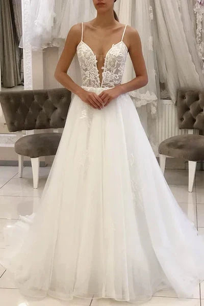 Final Markdown floral midi dressLow V-Neck Spaghetti Straps Lace Appliques Tulle Wedding Dress Final Markdown floral midi dressLow V-Neck Spaghetti Straps Lace Appliques Tulle Wedding Dress