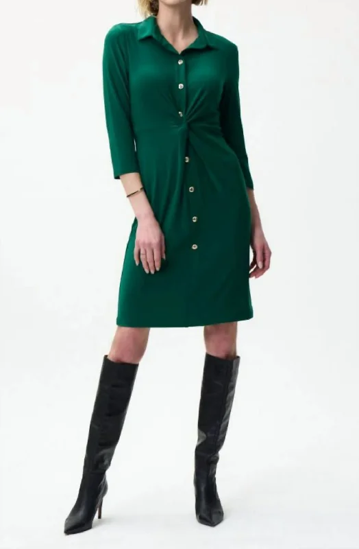 Online Specials casual knit dressEmerald Dress in Emerald Green