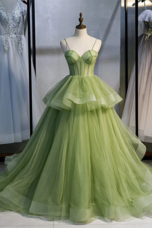 Exclusive Offers trendy wrap dressLight Green A-line Straps Ruffle-Layers Sweeping Maxi Formal Dress Exclusive Offers trendy wrap dressLight Green A-line Straps Ruffle-Layers Sweeping Maxi Formal Dress