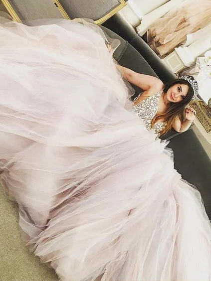 Savings Galore Sexy Prom Dresses Ball Cown Rhinestone Long Prom Dress Tulle Evening Dress JKL502