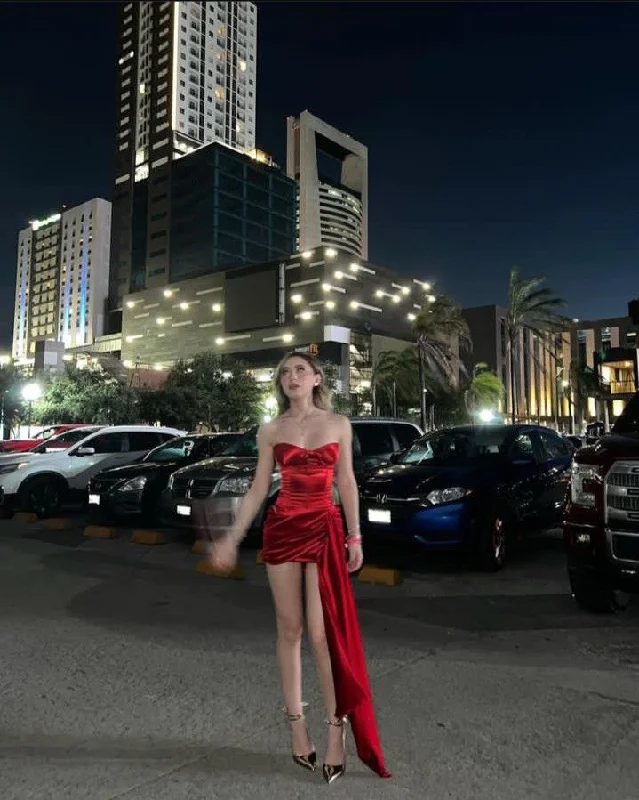 Closeout boho-chic dressVintage Sweetheart Red Tight Homecoming Dress,Red Party Dress Y4597