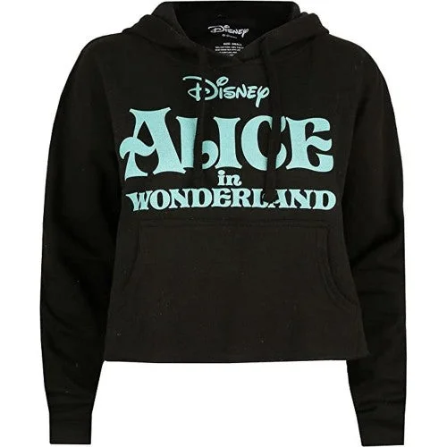 Lowest Price luxe hoodiesmooth fit athletic sweatshirtAlice In Wonderland Womens/Ladies Logo Crop Hoodie