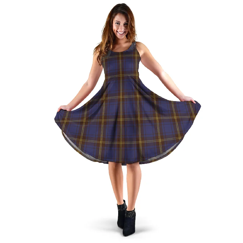 Blowout Sale Sligo County Ireland Tartan Sleeveless Midi Womens Dress