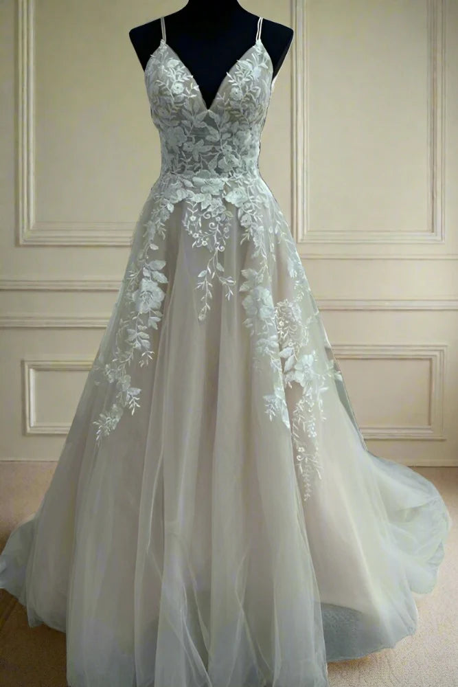 Exclusive Savings high-waisted dressV-Neck Spaghetti Straps Empire Lace Appliques Long Wedding Dress Exclusive Savings high-waisted dressV-Neck Spaghetti Straps Empire Lace Appliques Long Wedding Dress