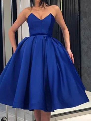 Super Bargain Ball Gown Homecoming Dresses Tea-length Simple Short Prom Dress Party Dress JK627