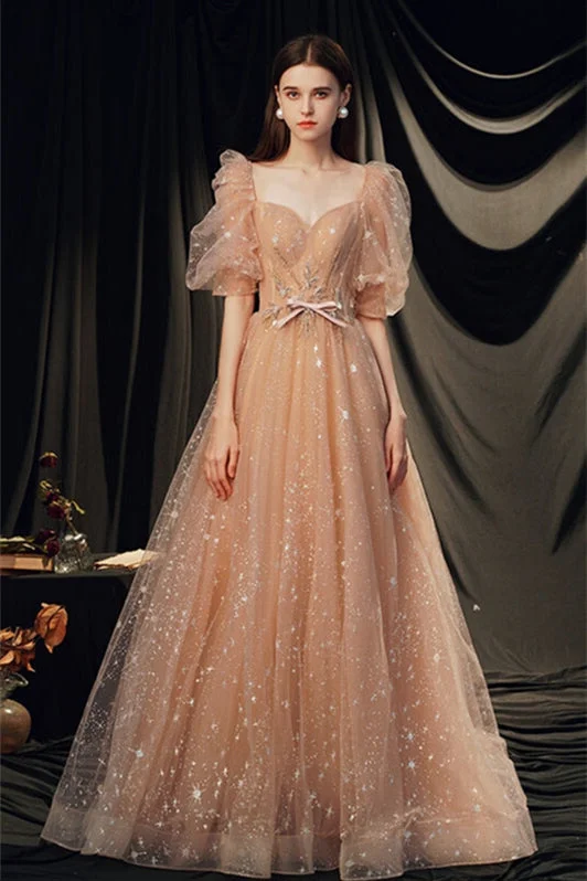 Now or Never relaxed fit dressBell Sleeves Champagne Long Formal Dress