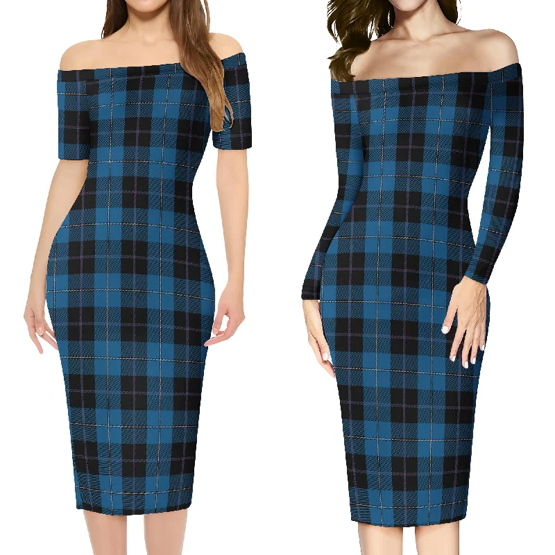 Best Seller Sorbie Tartan Off Shoulder Lady Dress