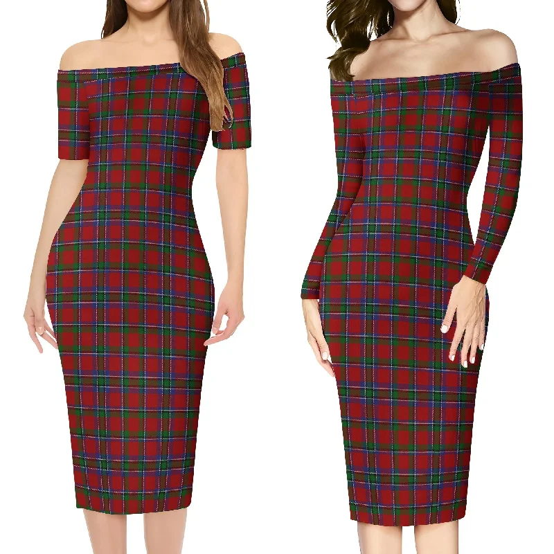 Warehouse Sale Sinclair Tartan Off Shoulder Lady Dress