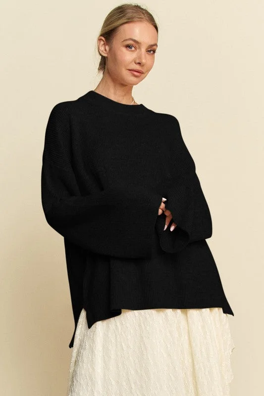 YEAR-End Sale sports hoodiebreathable workout hoodieDavi & Dani High-Low Round Neck Drop Shoulder Sweater
