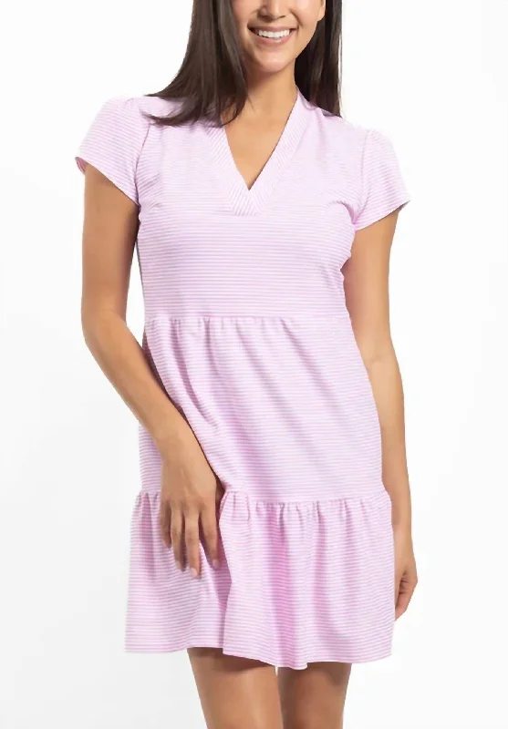 Crazy Deals chic dressGinger Dress in Pinstripe Soft Begonia