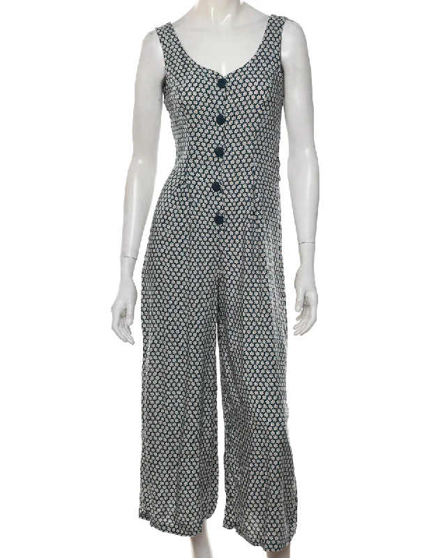 Deal Dash chic padded coatFloral Pattern Jumpsuit - M