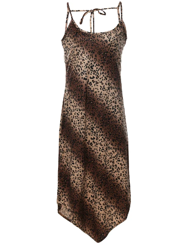 YEAR-End Clearance fitted trench coatLeopard Print 1990s Dress - M