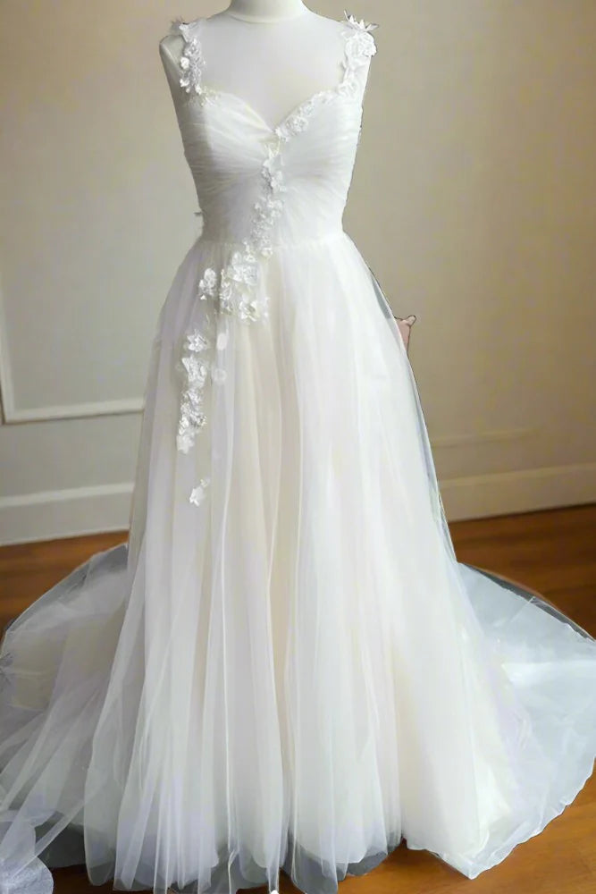 Limited Time Offer modern dressSheer Tulle A-Line Sweetheart Floral Embossed Summer Wedding Dress Limited Time Offer modern dressSheer Tulle A-Line Sweetheart Floral Embossed Summer Wedding Dress