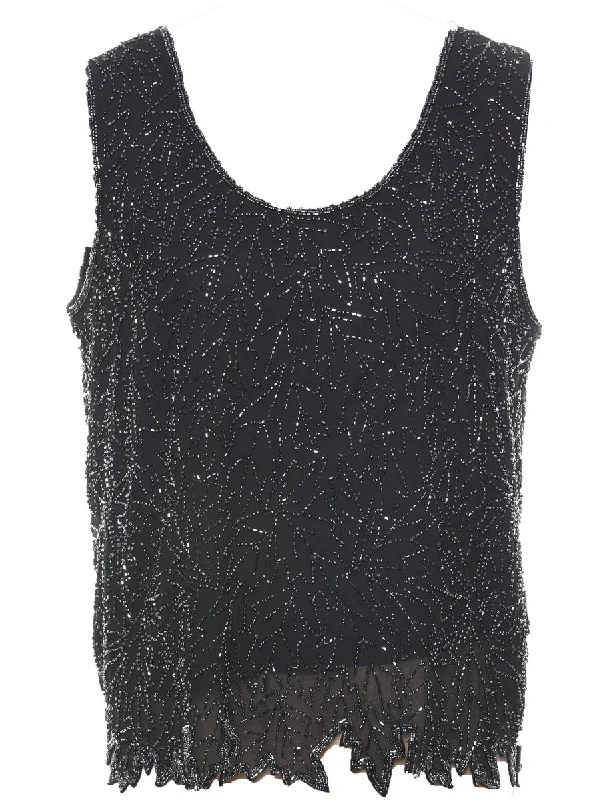 Savings Spectacular winter coatBeaded Evening Top - L