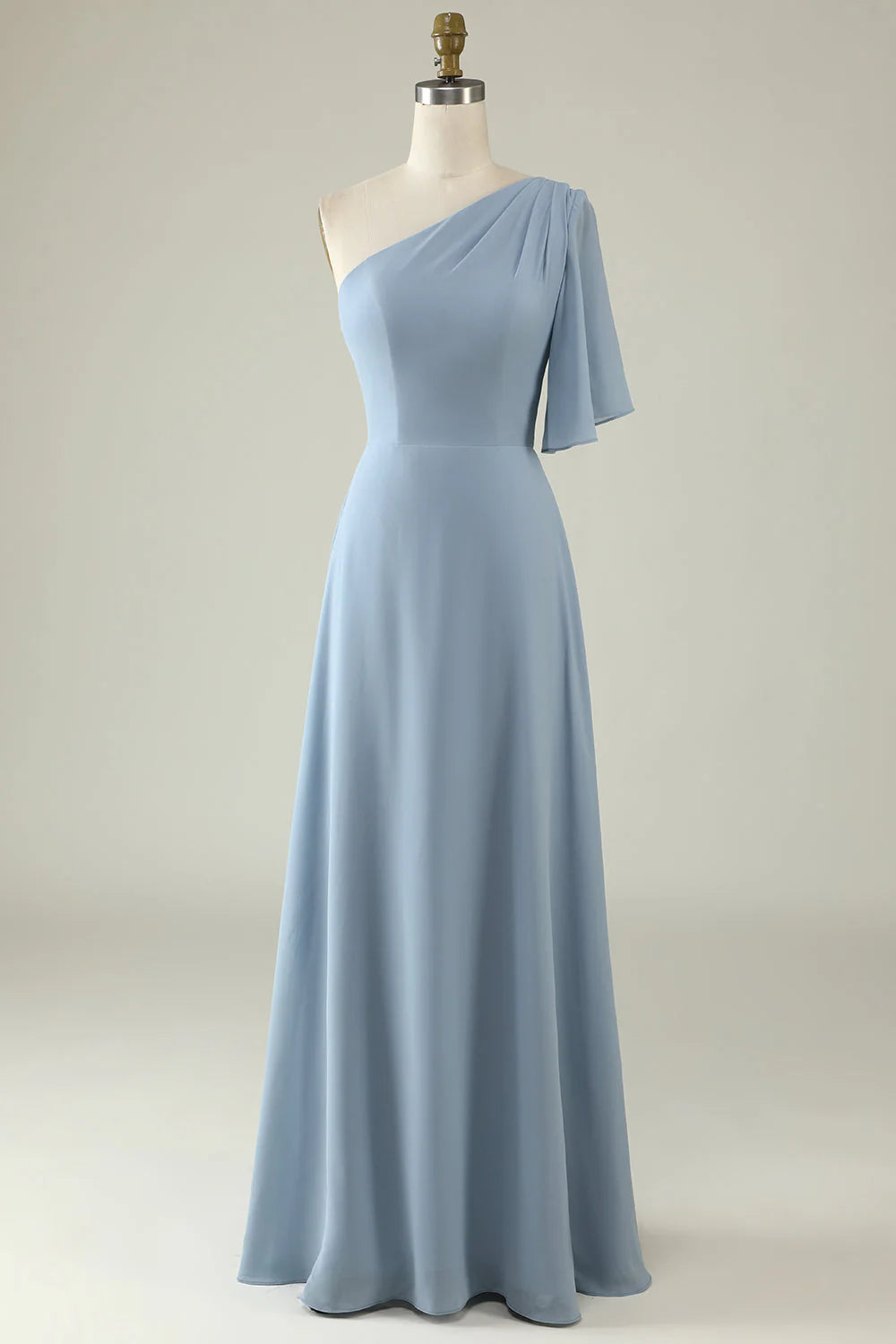 Instant Discount comfy maxi dressSatin A-Line One Shoulder Short Sleeve Bridesmaid Dress
