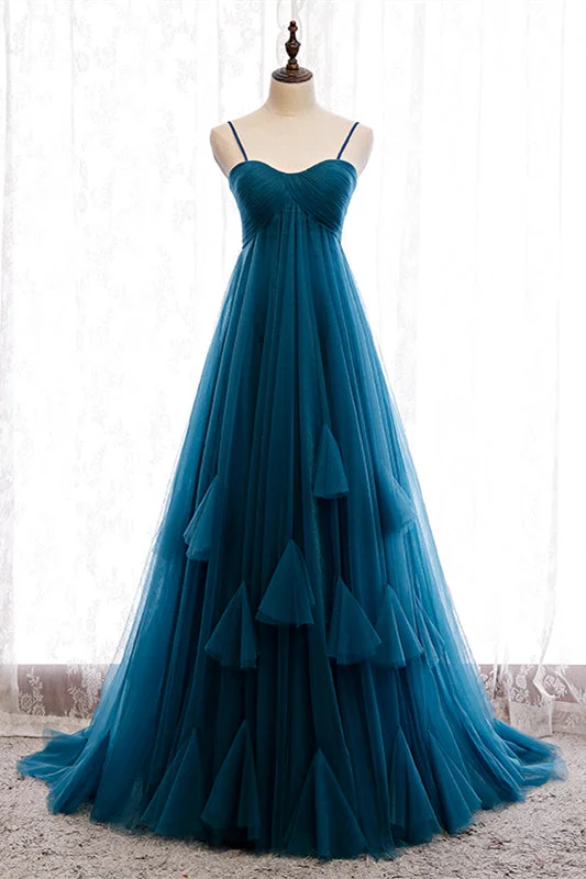 The Best Prices chic slip dressBlue Pleated Straps Ruffle Layers A-line Sweeping Maxi Formal Dress The Best Prices chic slip dressBlue Pleated Straps Ruffle Layers A-line Sweeping Maxi Formal Dress