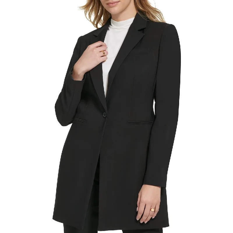 Deep Discounts chic outerwearWomens Long Office One-Button Blazer