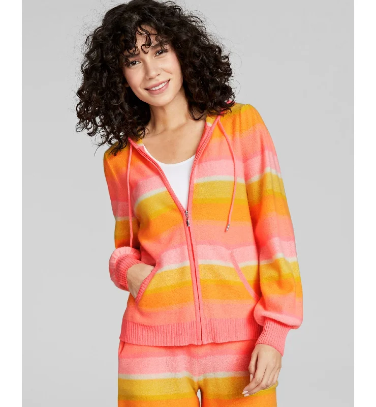 Final Sale casual hoodie for menfashion gym hoodieCharter Club Cashmere Sherbet Striped Hoodie