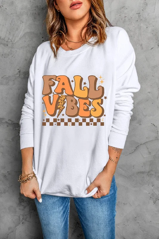 Huge Discounts casual fit hoodiehigh-quality athletic sweatshirtFall Vibes Women's Graphic Long Sleeve Sweatshirt