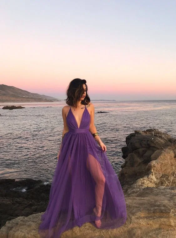 Final Markdown elegant evening dressPurple prom dresses for women sexy spaghetti straps evening dresses Y199