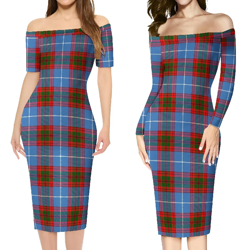 Customer Appreciation Sale Spalding Tartan Off Shoulder Lady Dress