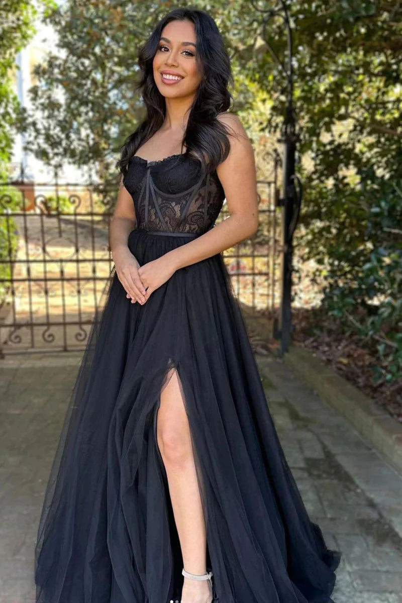 Super Bargain off-the-shoulder dressChic Tulle A-Line Sweetheart Strapless Sheer Empire Prom Dress