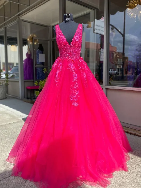 Best Bargains trendy bodycon dressV Neck Pink Lace Prom Dresses, Pink V Neck Long Lace Formal Evening Dresses Y227