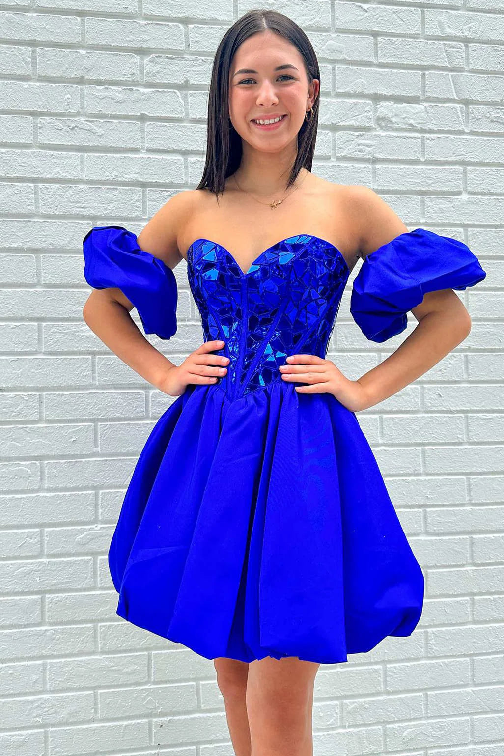 Can't Miss wool dressSweetheart Satin A-Line Empire Beaded Homecoming Dress