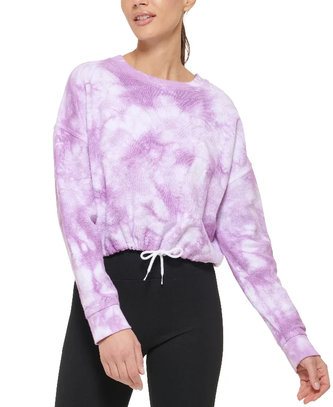 Low Prices comfortable hooded sweatshirtbold workout sweatshirtDKNY Sport Womens Cotton Tie Dyed Sweatshirt