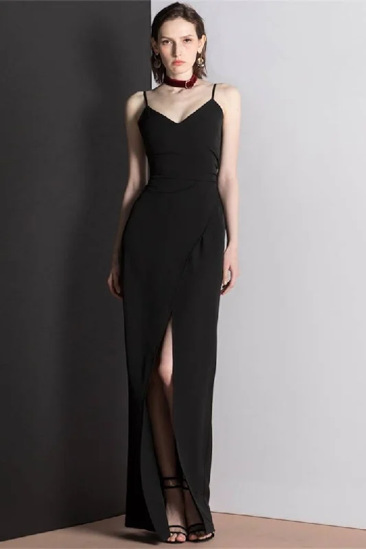 Markdown Madness floral dressTight Black Wrap Dress with Slit